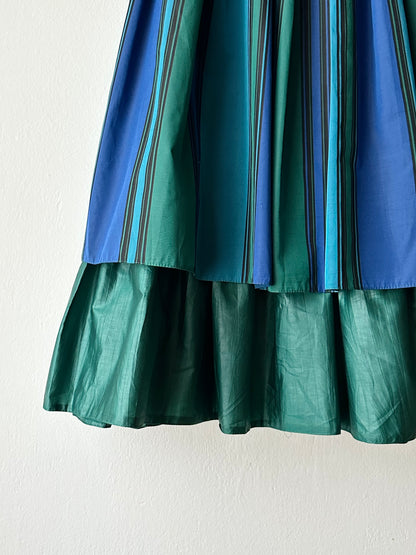 1980s striped tiered skirt