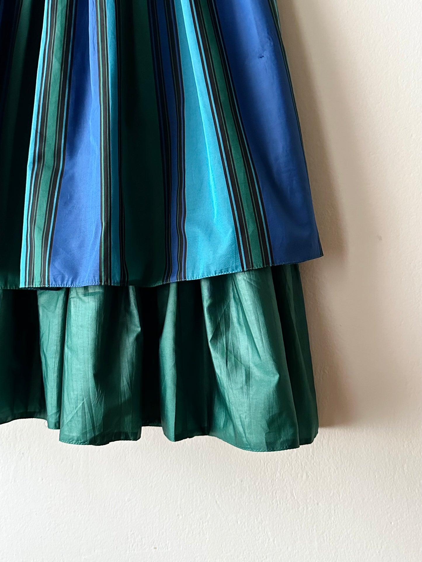 1980s striped tiered skirt