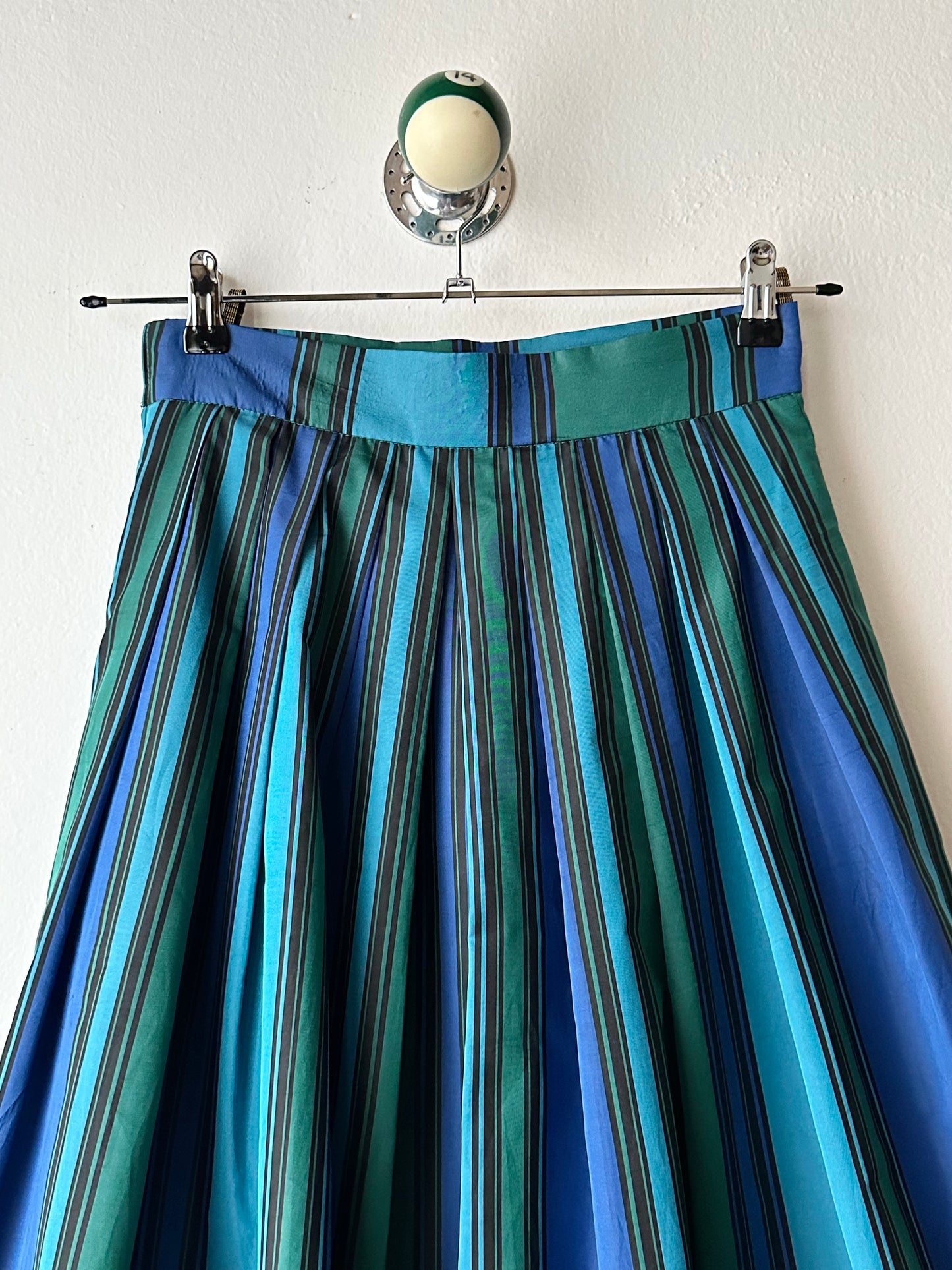 1980s striped tiered skirt
