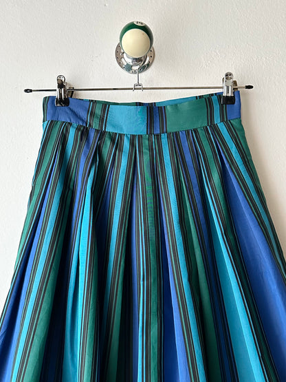 1980s striped tiered skirt