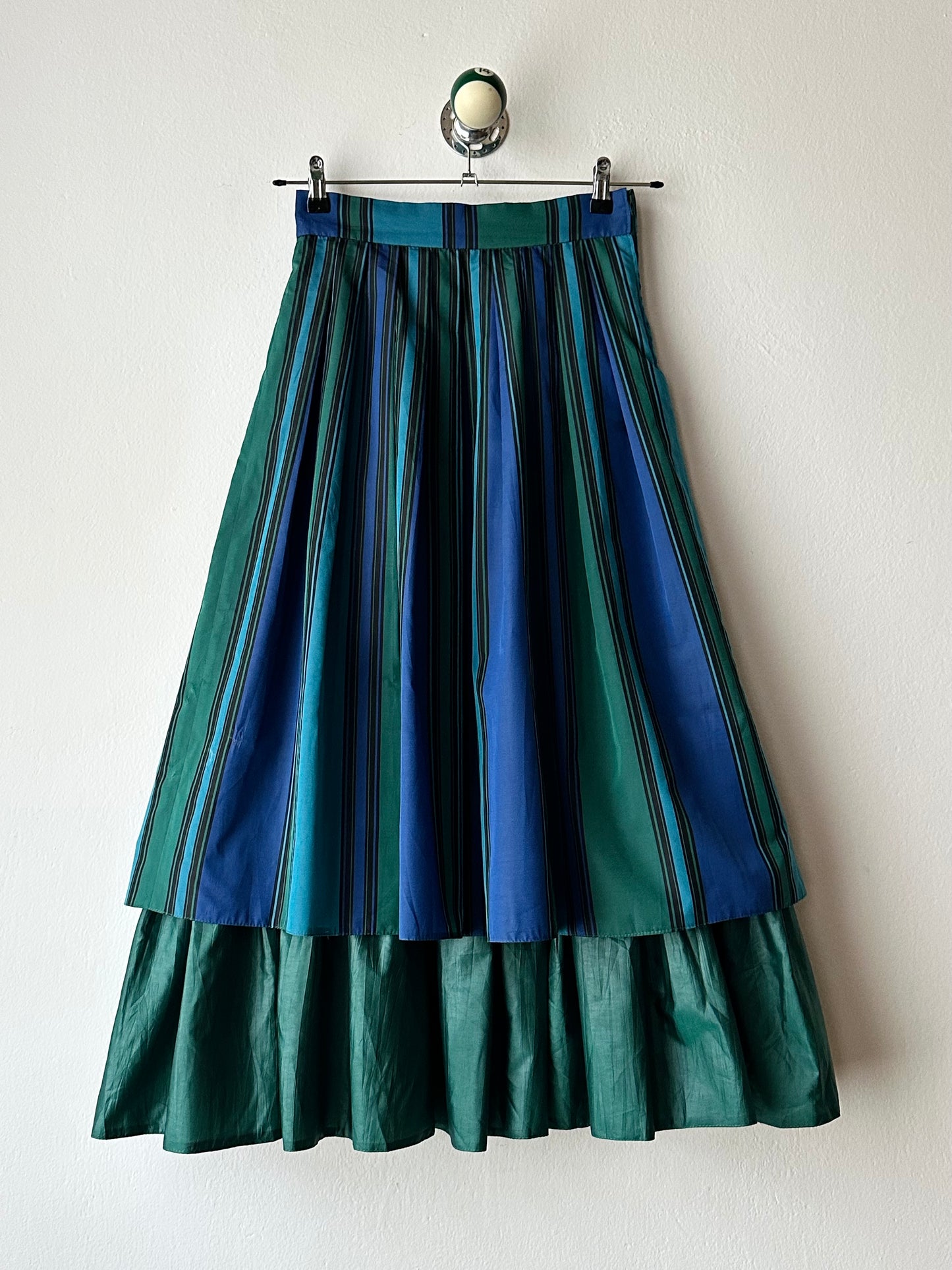 1980s striped tiered skirt