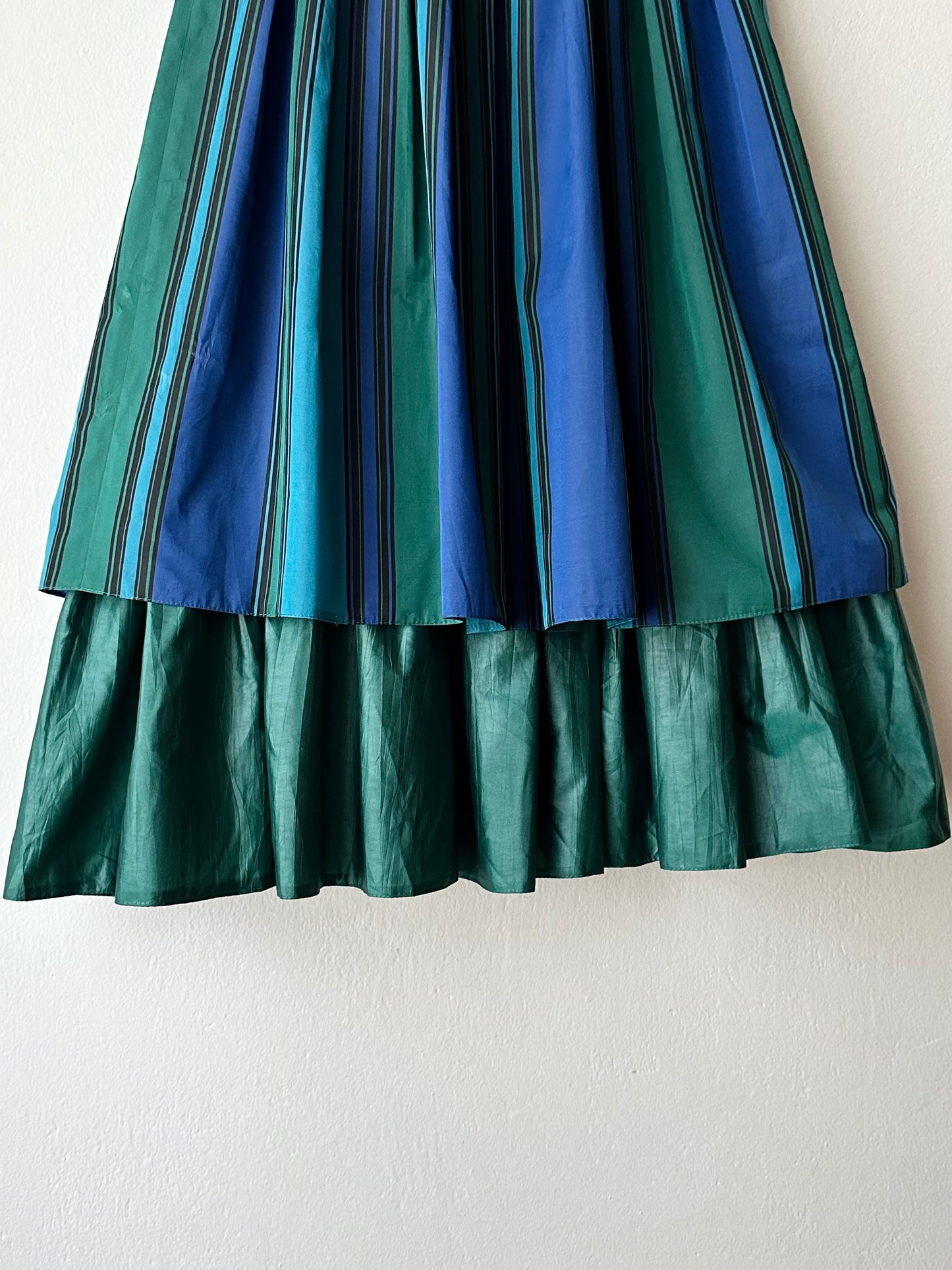 1980s striped tiered skirt