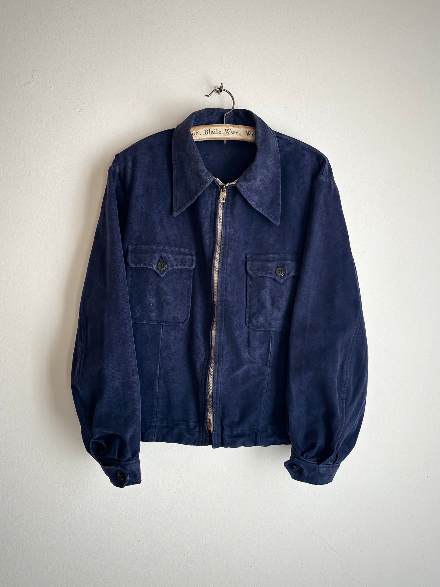 40-50s French moleskin cyclist jacket