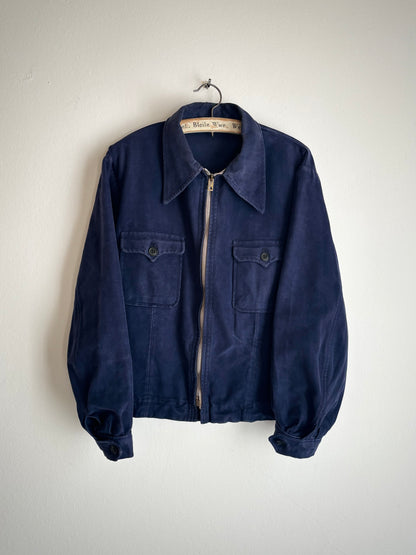 40-50s French moleskin cyclist jacket