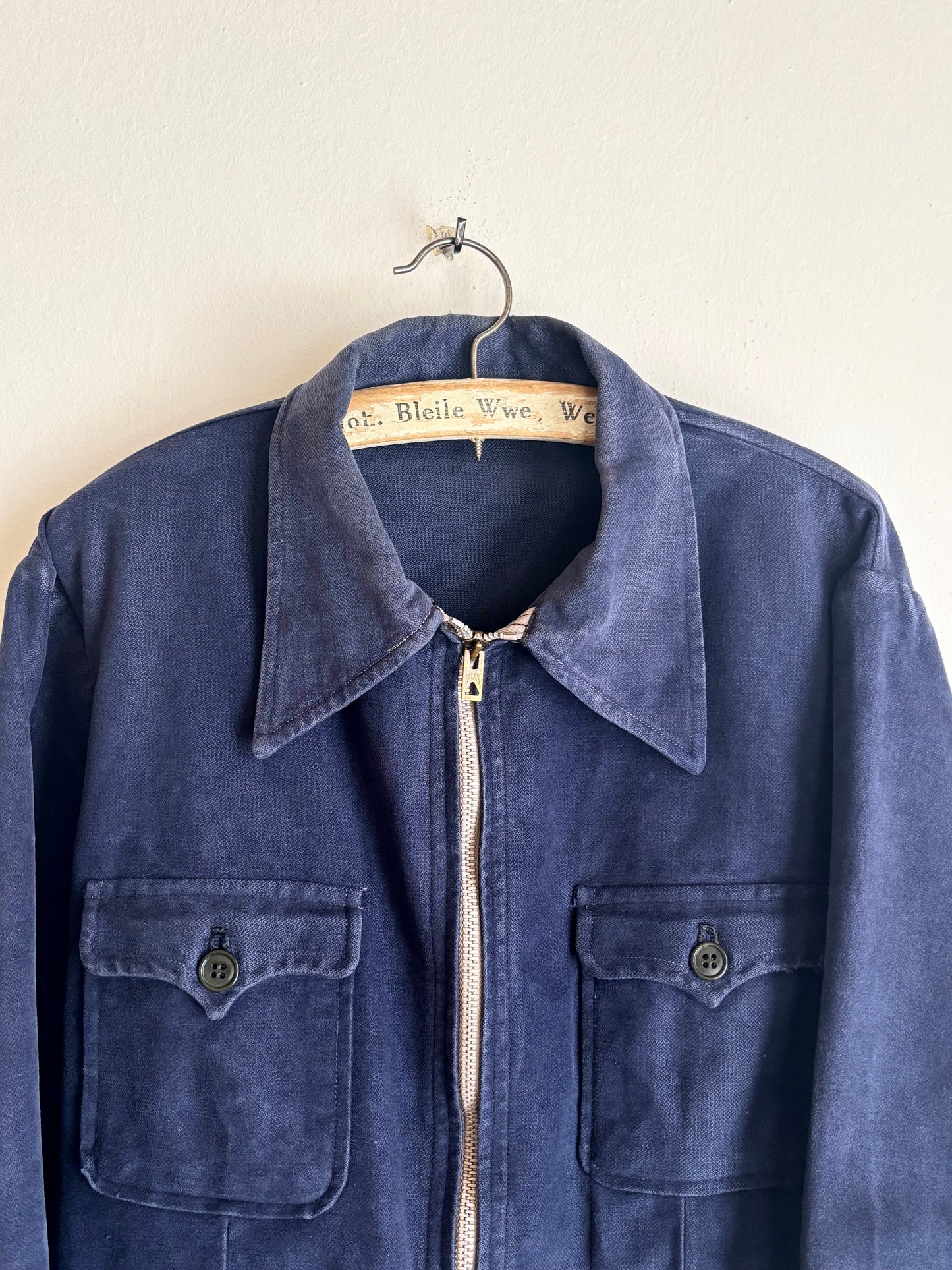 40-50s French moleskin cyclist jacket