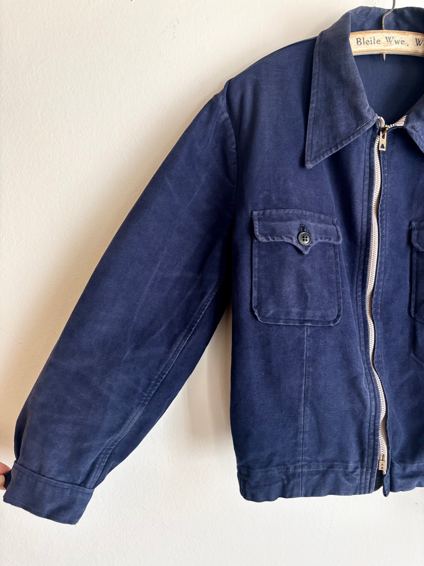 40-50s French moleskin cyclist jacket