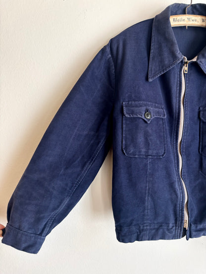 40-50s French moleskin cyclist jacket