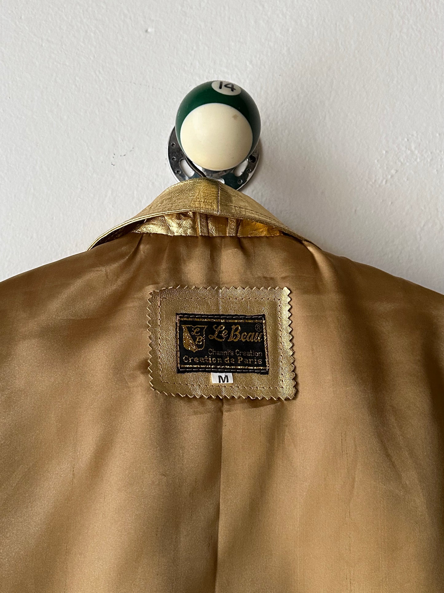 80s metalic gold bikers jacket