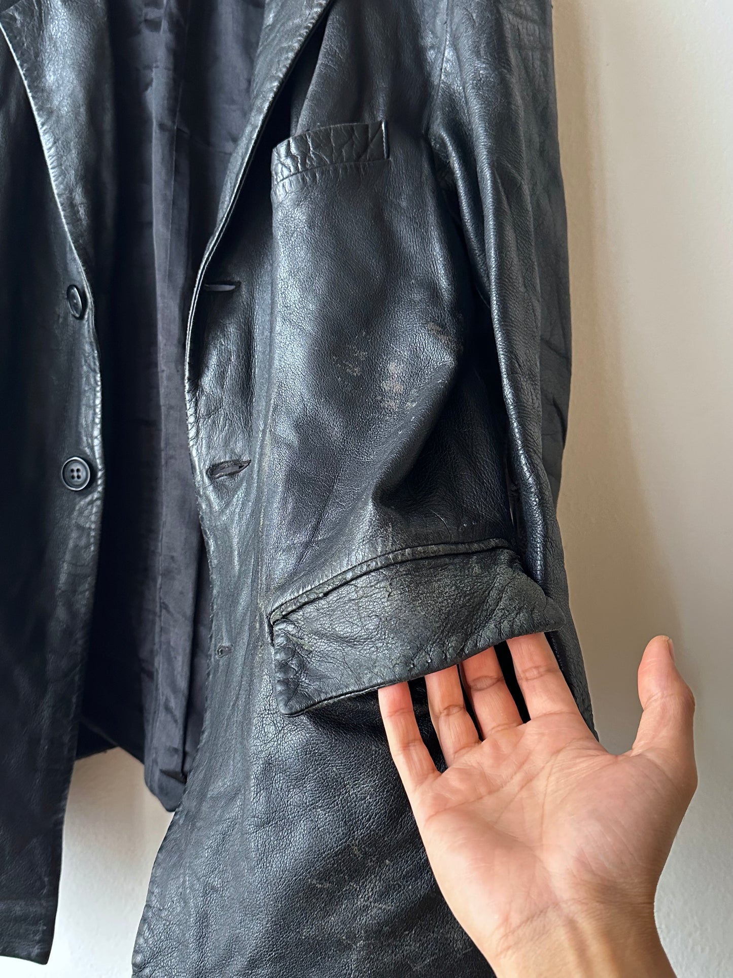 Black Leather tailored jacket