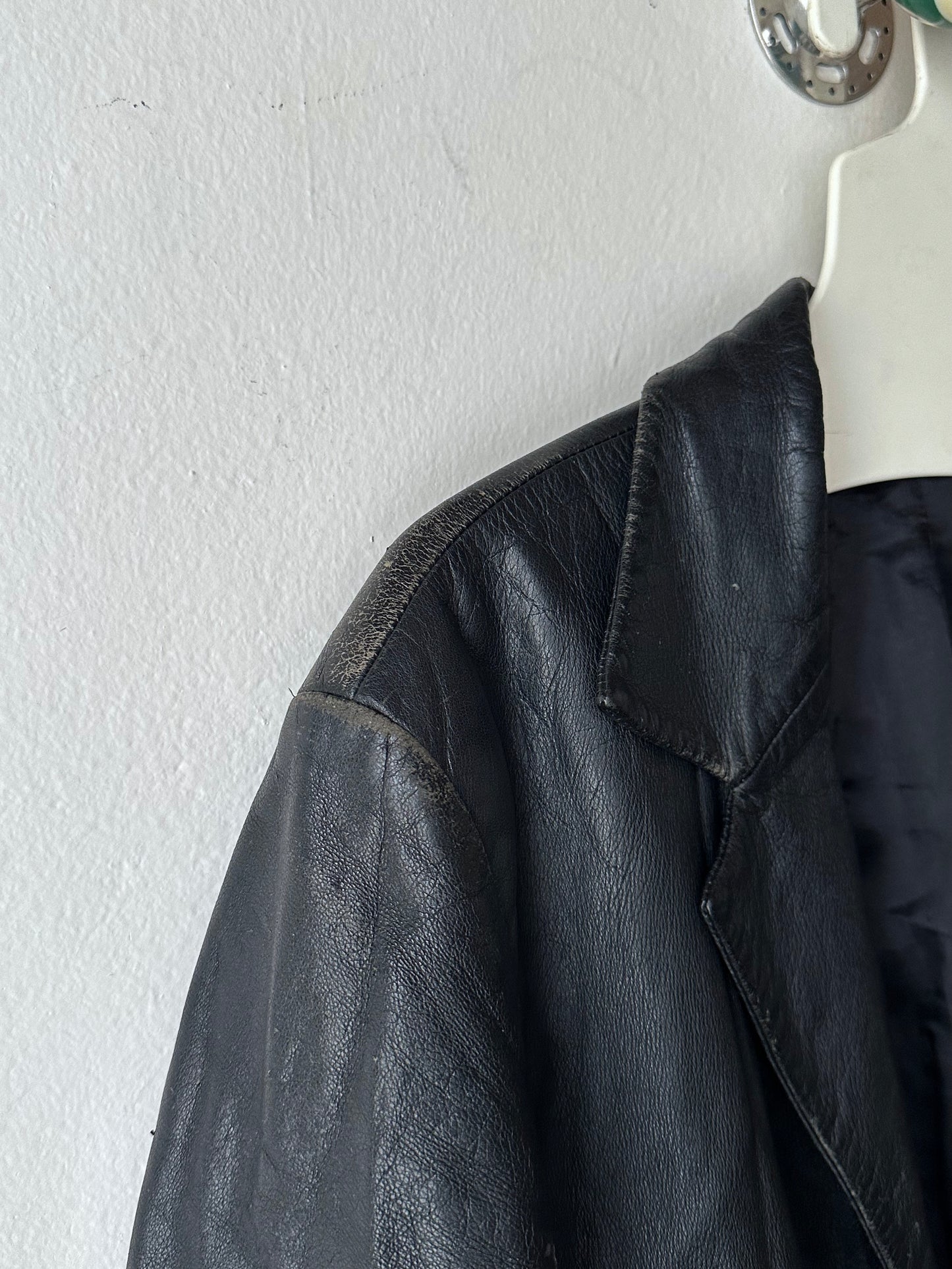 Black Leather tailored jacket