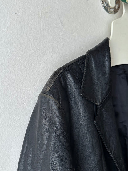 Black Leather tailored jacket