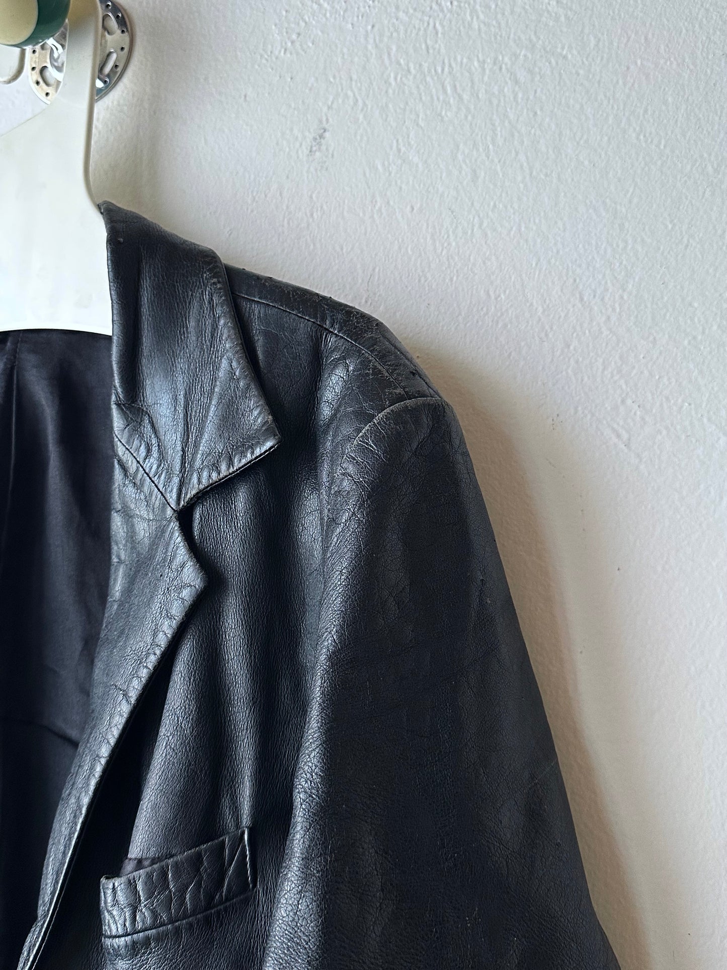Black Leather tailored jacket