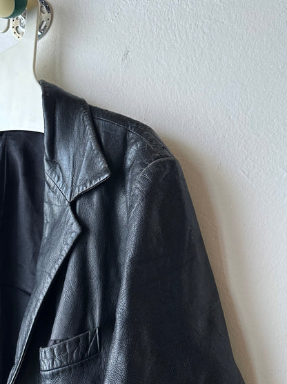 Black Leather tailored jacket