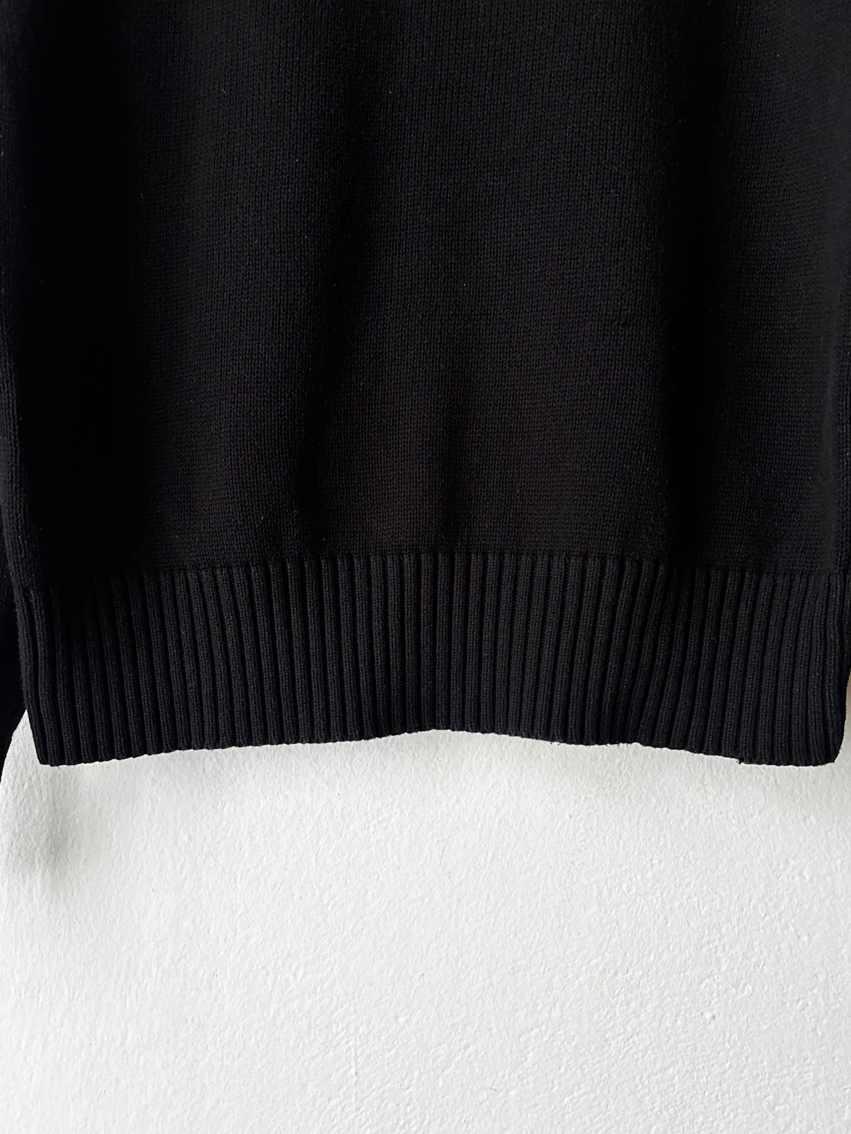 Black cotton x nylon zip-up jacket