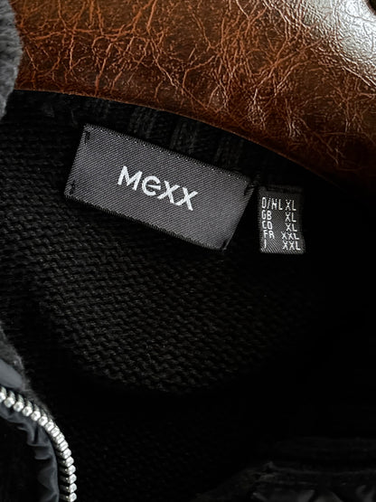Black cotton x nylon zip-up jacket