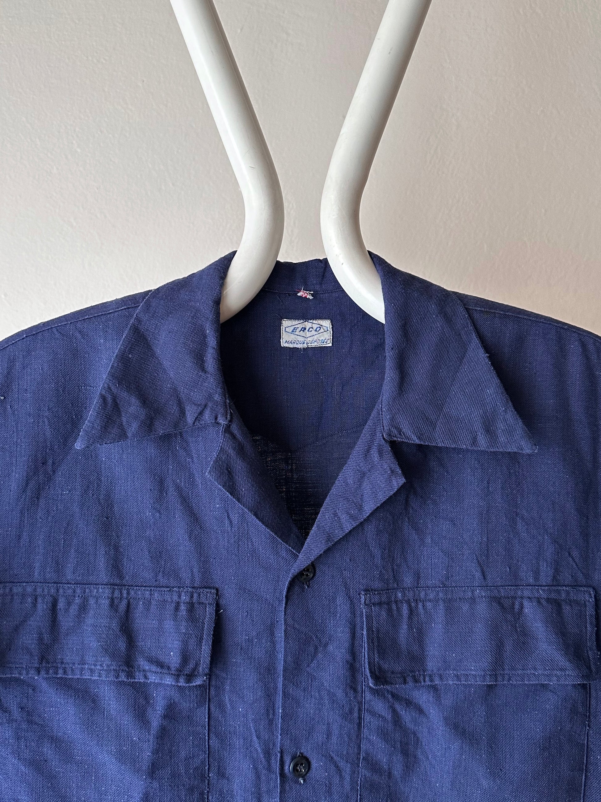 50's 40's French Vintage ヴィンテージ フレンチ 50年代 開襟シャツ leisure shirt Open collar shirt Toto 古着屋  プラハ Praha Prague Vintage store 古着 ユーロ古着 ヨーロッパ古着 フランス買い付け