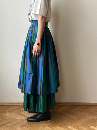 1980s striped tiered skirt