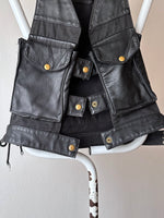 90s Leather motorcycle vest