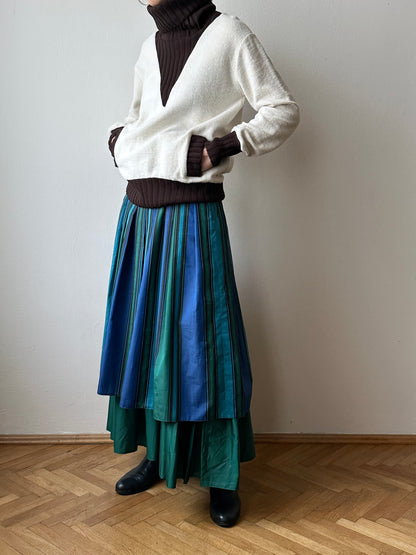 1980s striped tiered skirt