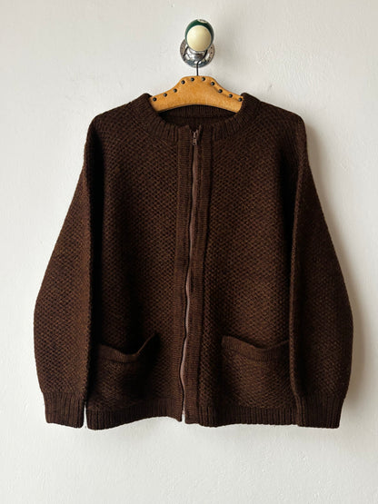 80s wool zip jacket