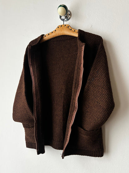 80s wool zip jacket
