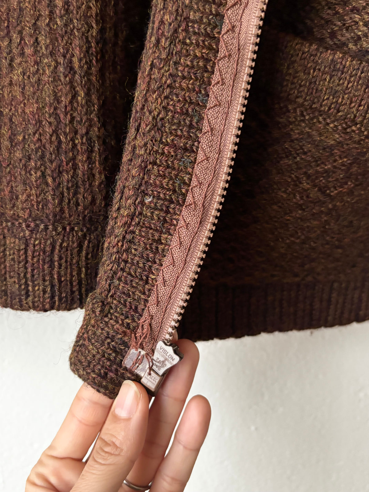 80s wool zip jacket