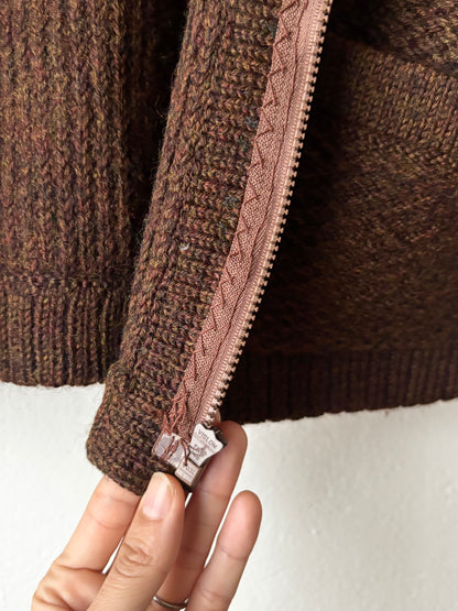 80s wool zip jacket