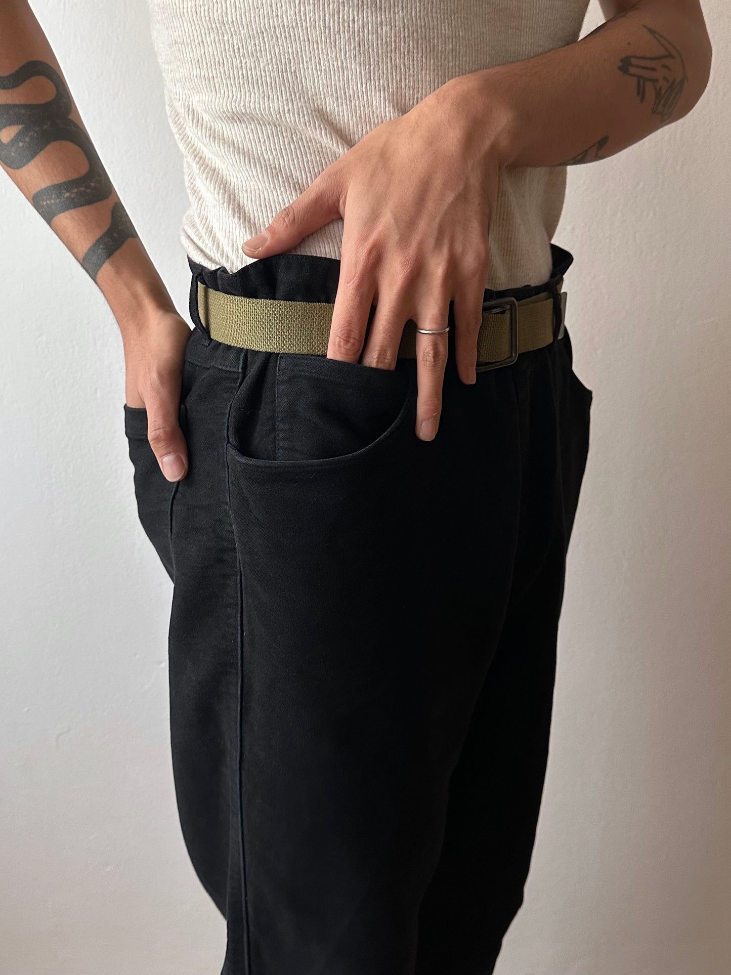 C.P. COMPANY AW2003 Black moleskin trouser - w33
