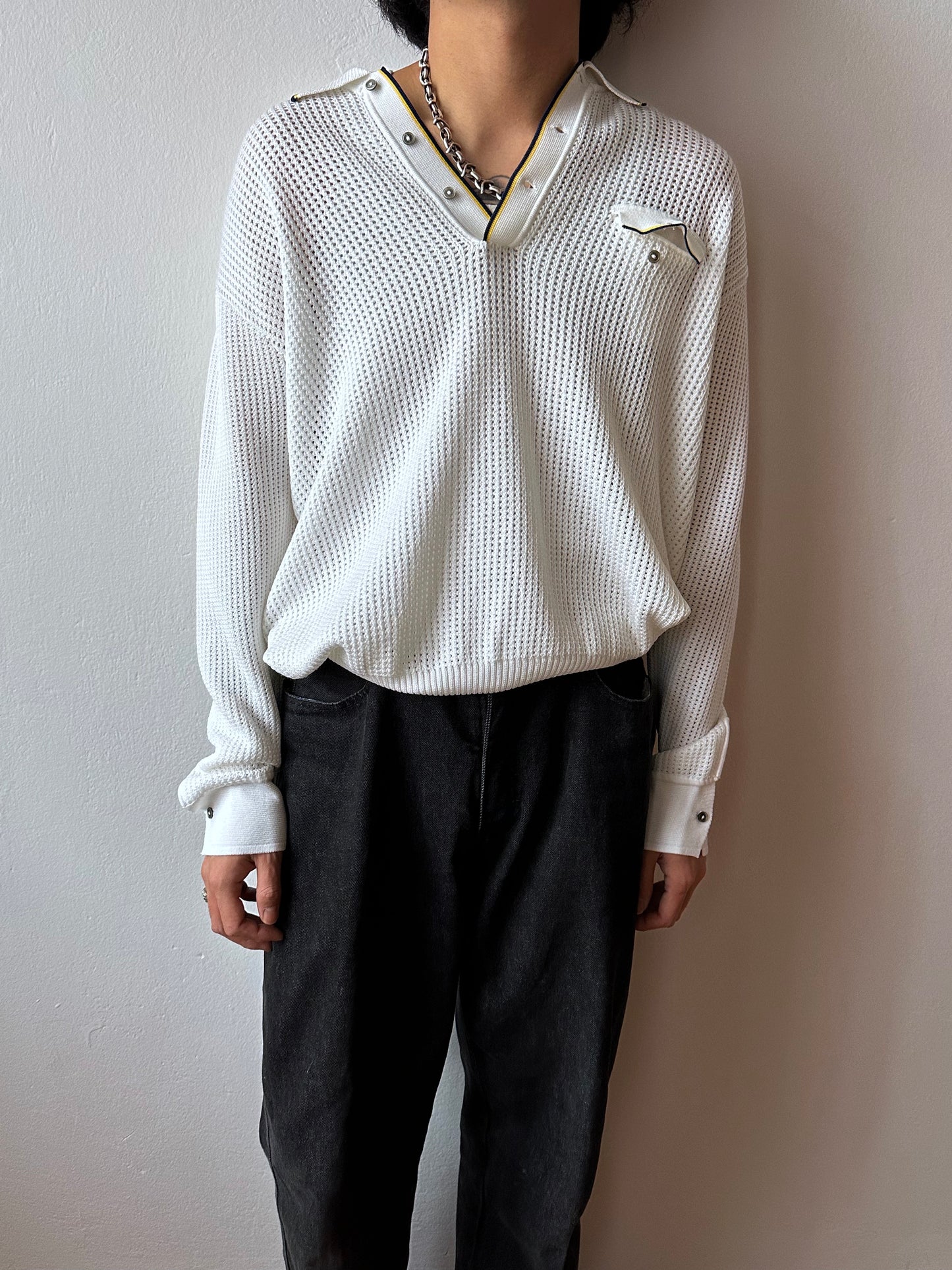 80s Italy mesh polo - XL