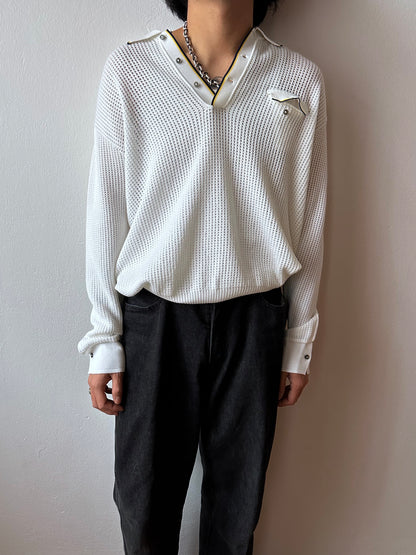 80s Italy mesh polo - XL