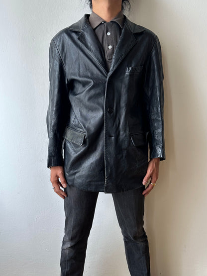 Black Leather tailored jacket