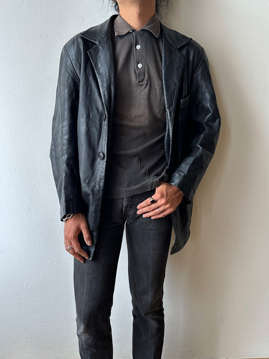 Black Leather tailored jacket