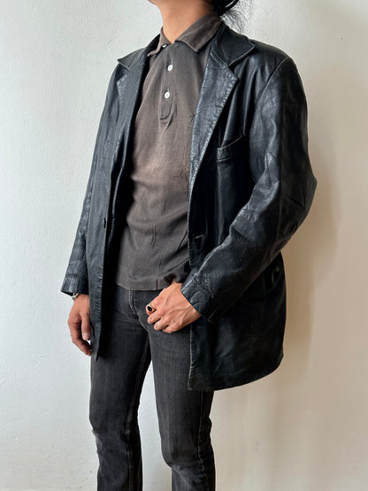 Black Leather tailored jacket