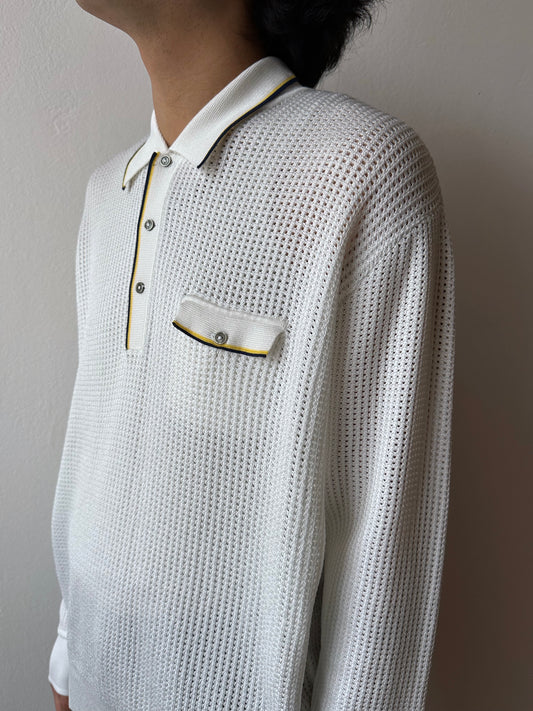 80s Italy mesh polo - XL