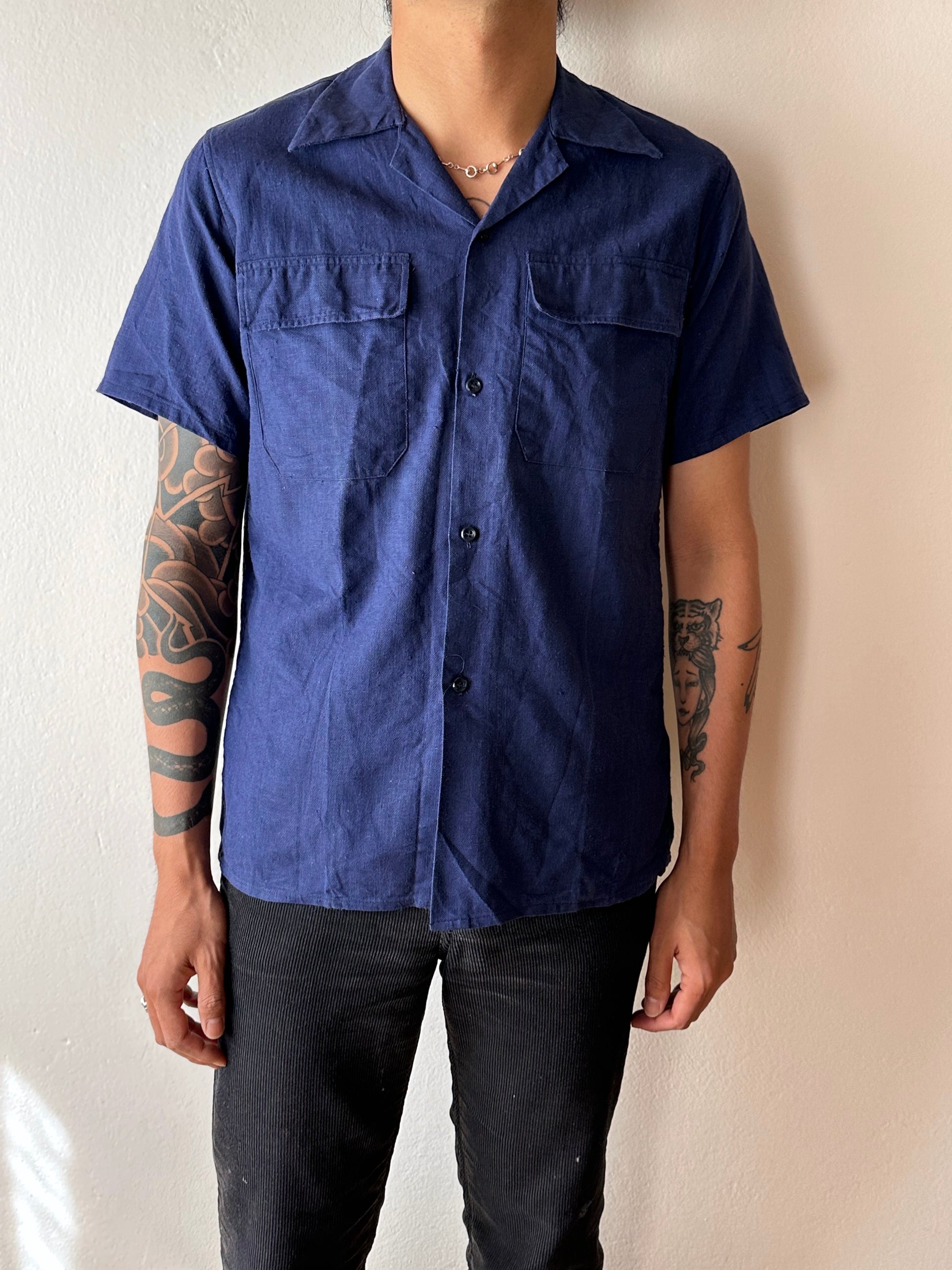 50's 40's French Vintage ヴィンテージ フレンチ 50年代 開襟シャツ leisure shirt Open collar shirt Toto 古着屋  プラハ Praha Prague Vintage store 古着 ユーロ古着 ヨーロッパ古着 フランス買い付け