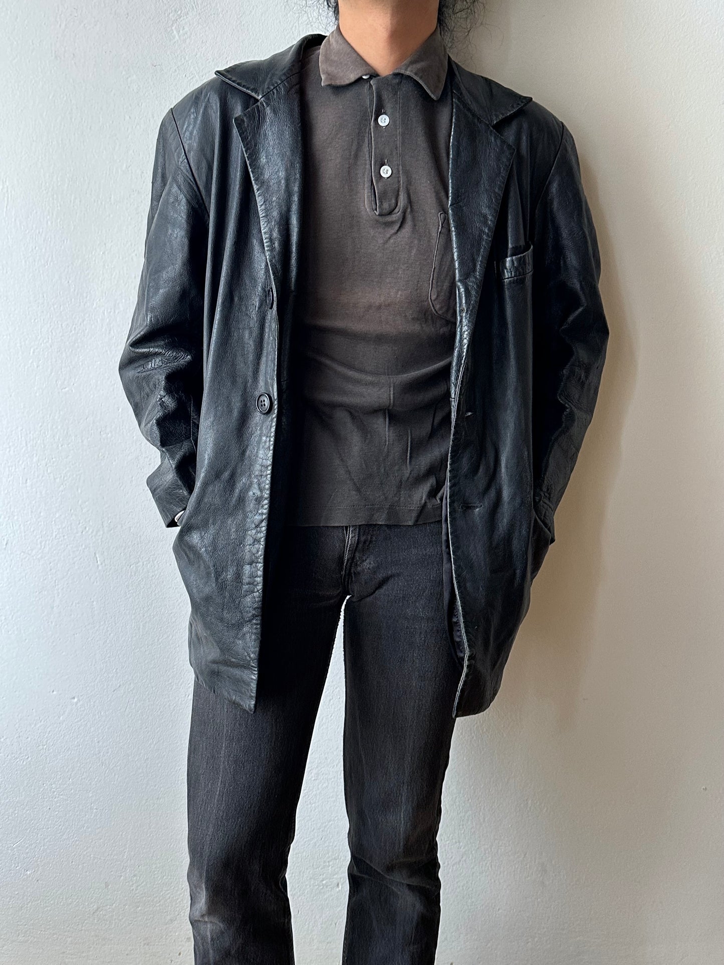 Black Leather tailored jacket
