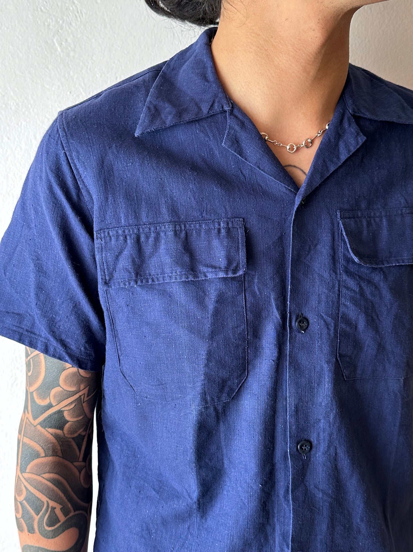 50's 40's French Vintage ヴィンテージ フレンチ 50年代 開襟シャツ leisure shirt Open collar shirt Toto 古着屋  プラハ Praha Prague Vintage store 古着 ユーロ古着 ヨーロッパ古着 フランス買い付け