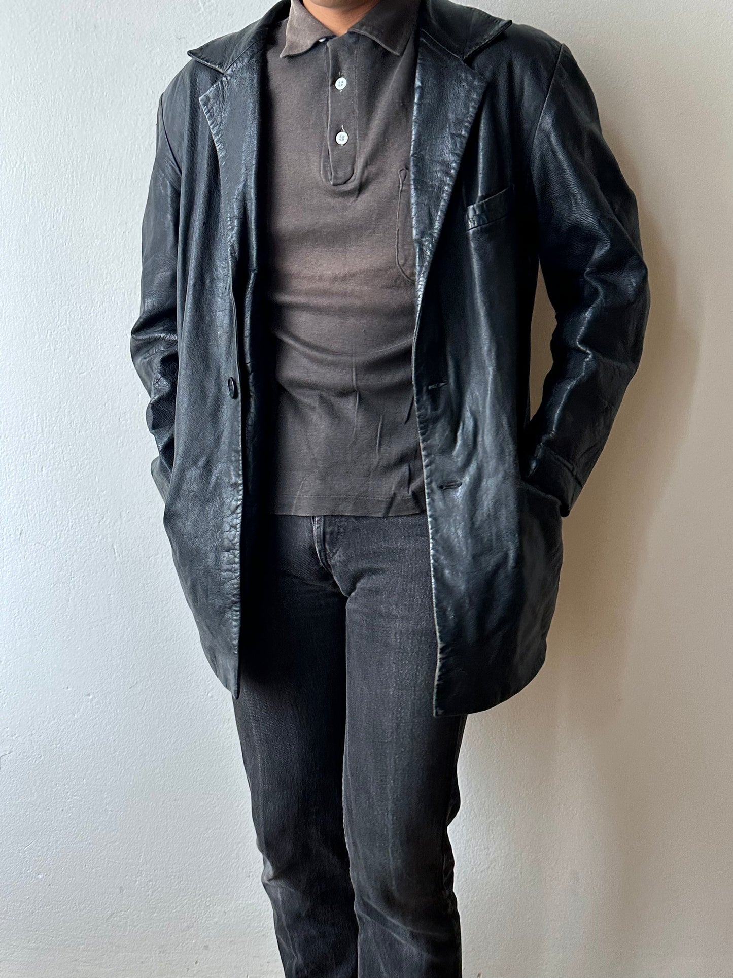 Black Leather tailored jacket