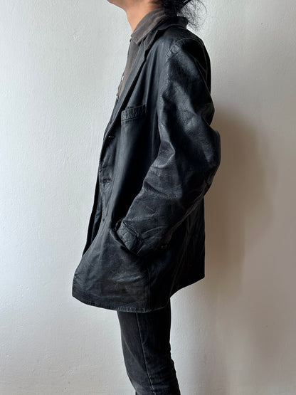 Black Leather tailored jacket