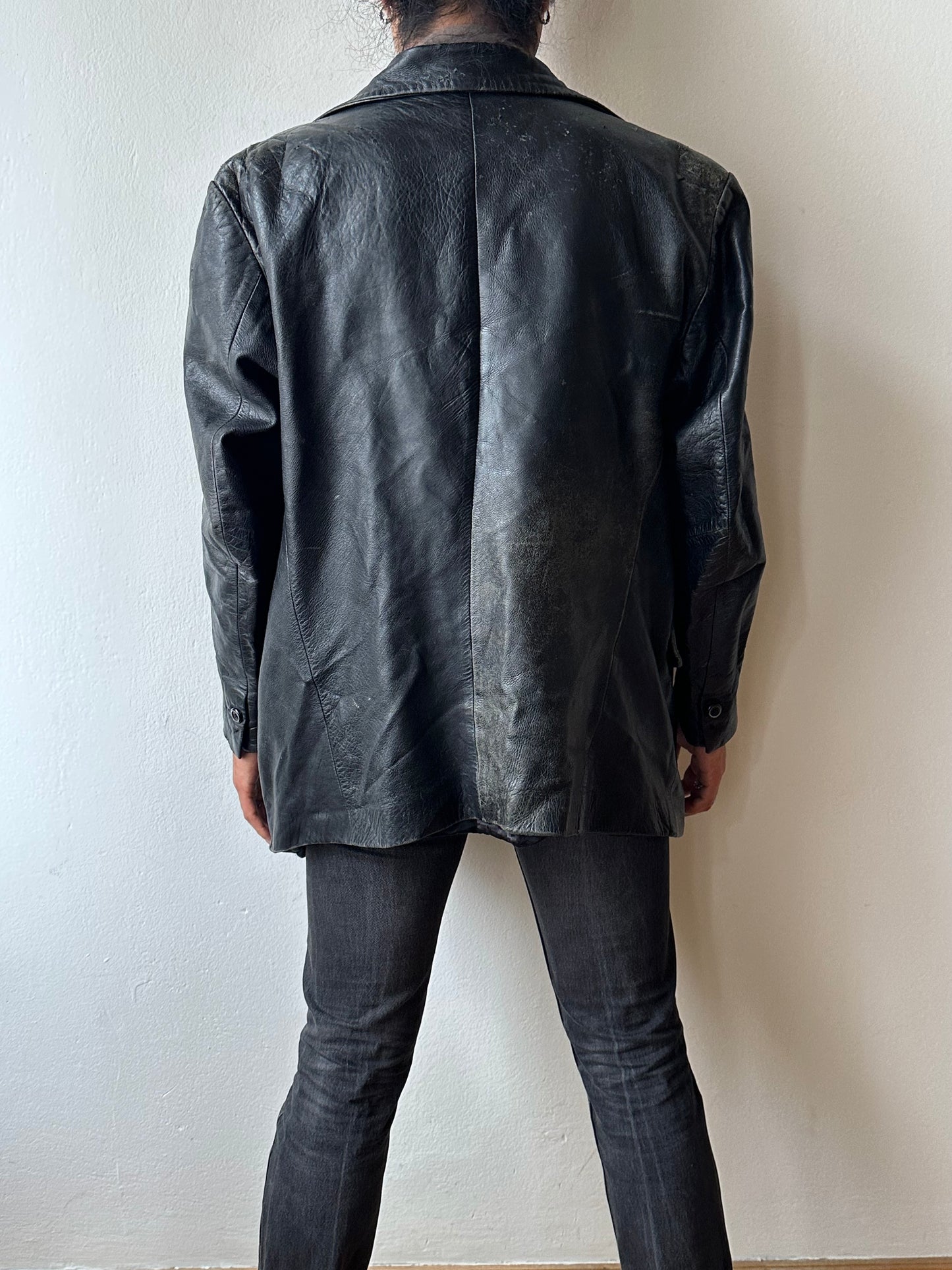 Black Leather tailored jacket