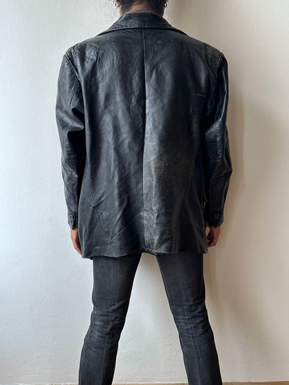 Black Leather tailored jacket