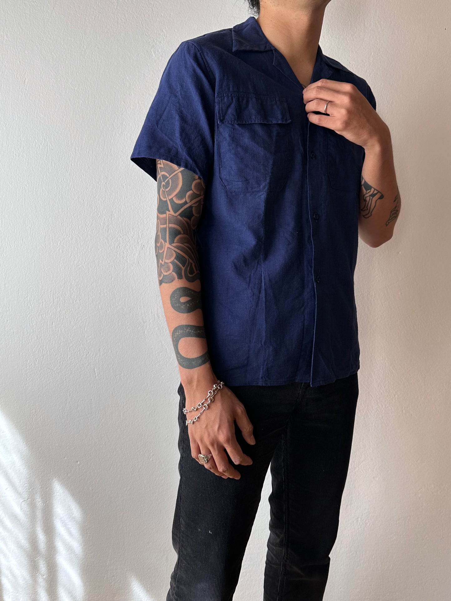 50's 40's French Vintage ヴィンテージ フレンチ 50年代 開襟シャツ leisure shirt Open collar shirt Toto 古着屋  プラハ Praha Prague Vintage store 古着 ユーロ古着 ヨーロッパ古着 フランス買い付け