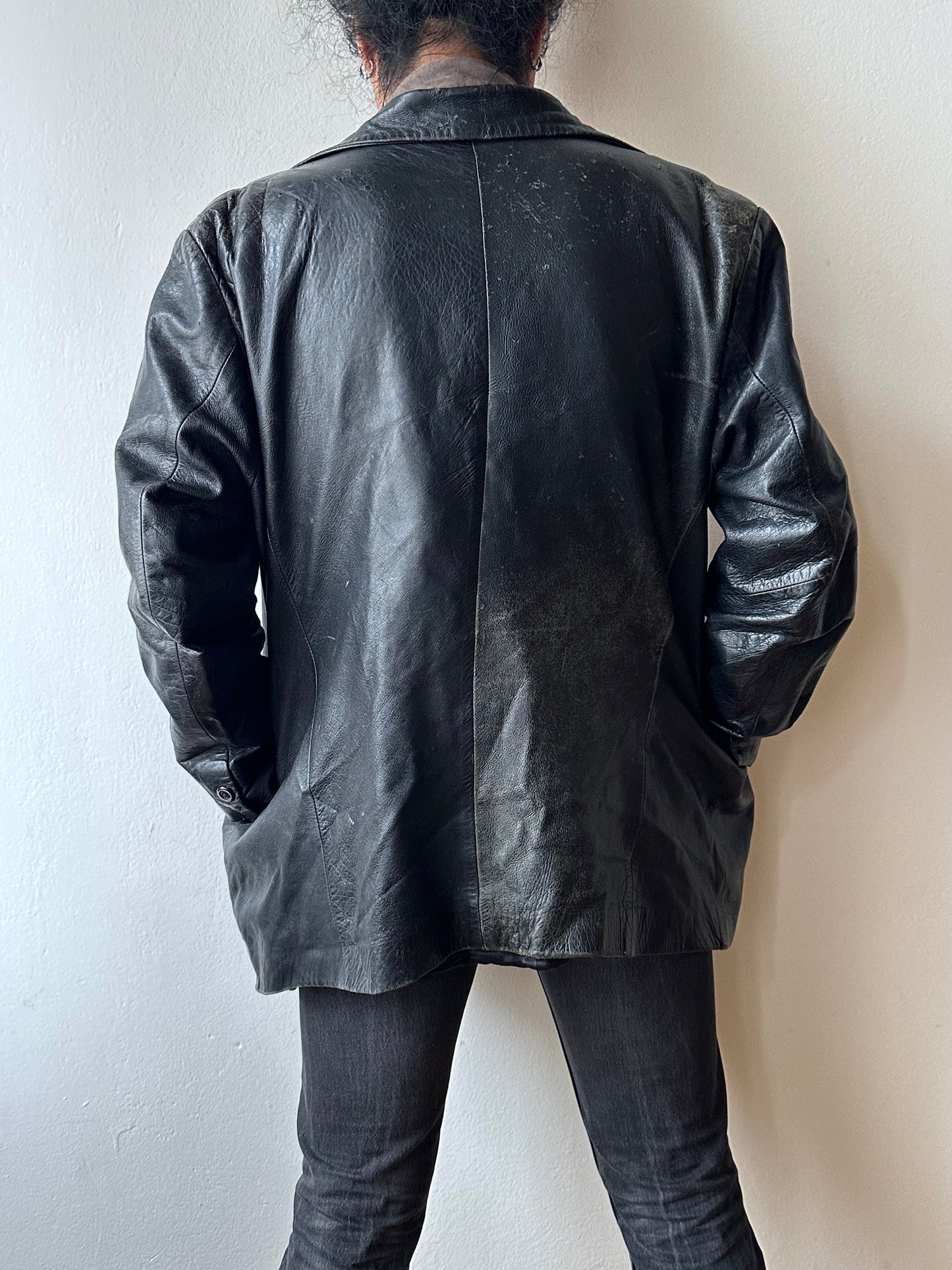 Black Leather tailored jacket