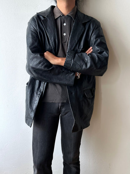 Black Leather tailored jacket