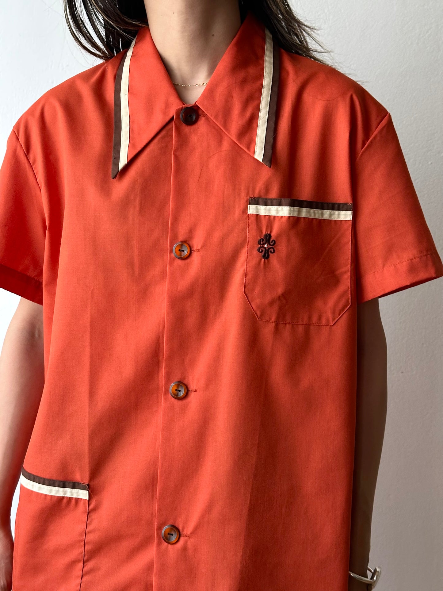 70s deadstock pyjama shirt & shorts
