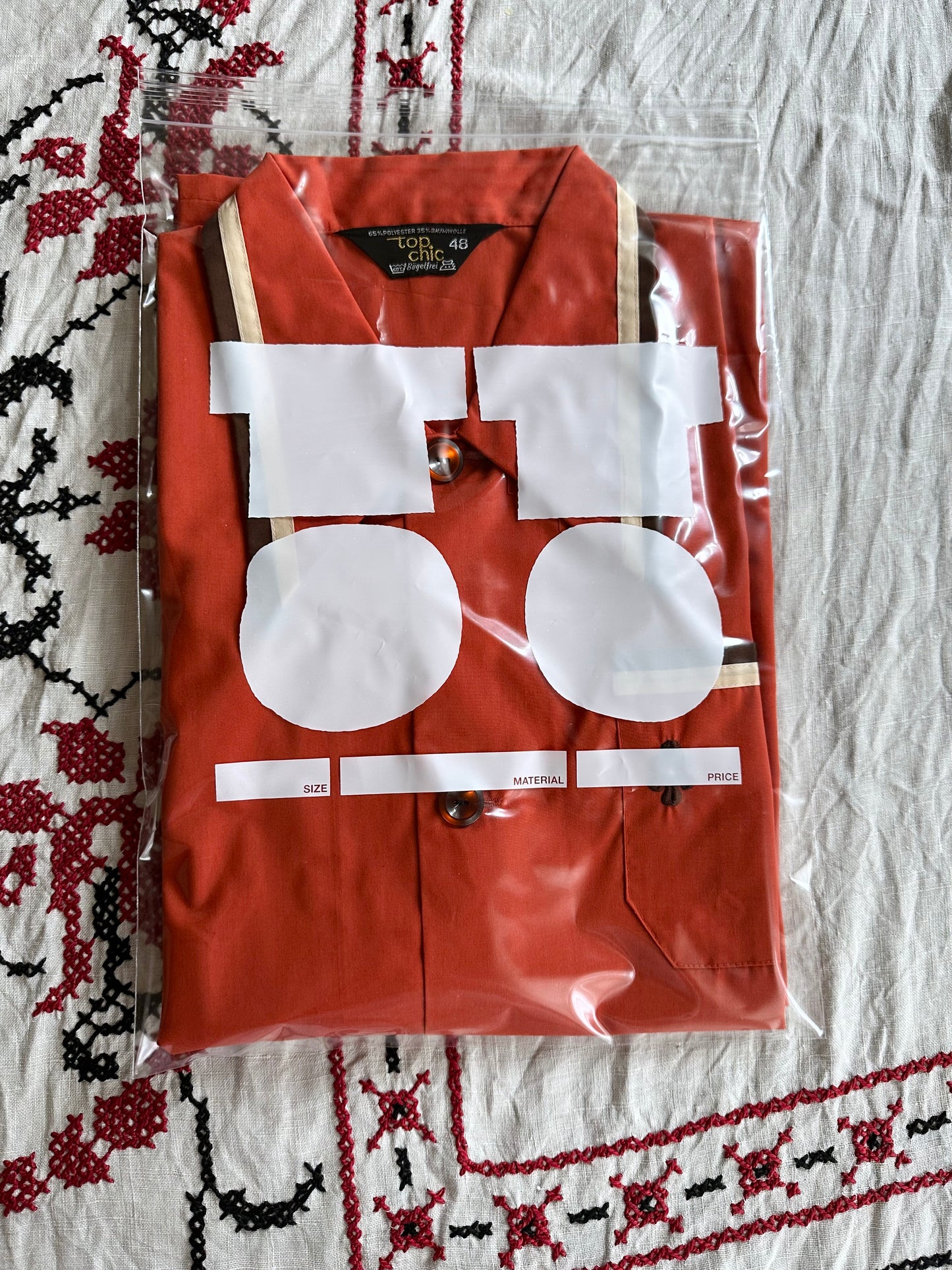 70s deadstock pyjama shirt & shorts