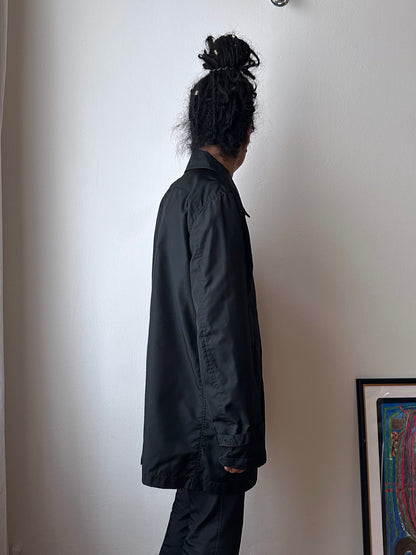 CP Company  Vintage Massimo Osti マッシモオスティ Black Nylon coat ナイロン 黒 Made in Rumania ヴィンテージ イタリア古着  Rare レア Toto Praha Vintage clothing store Antique shop Prague 古着屋 アンティークショップ プラハ ユーロ古着  ヨーロッパ古着 古着卸 コート
