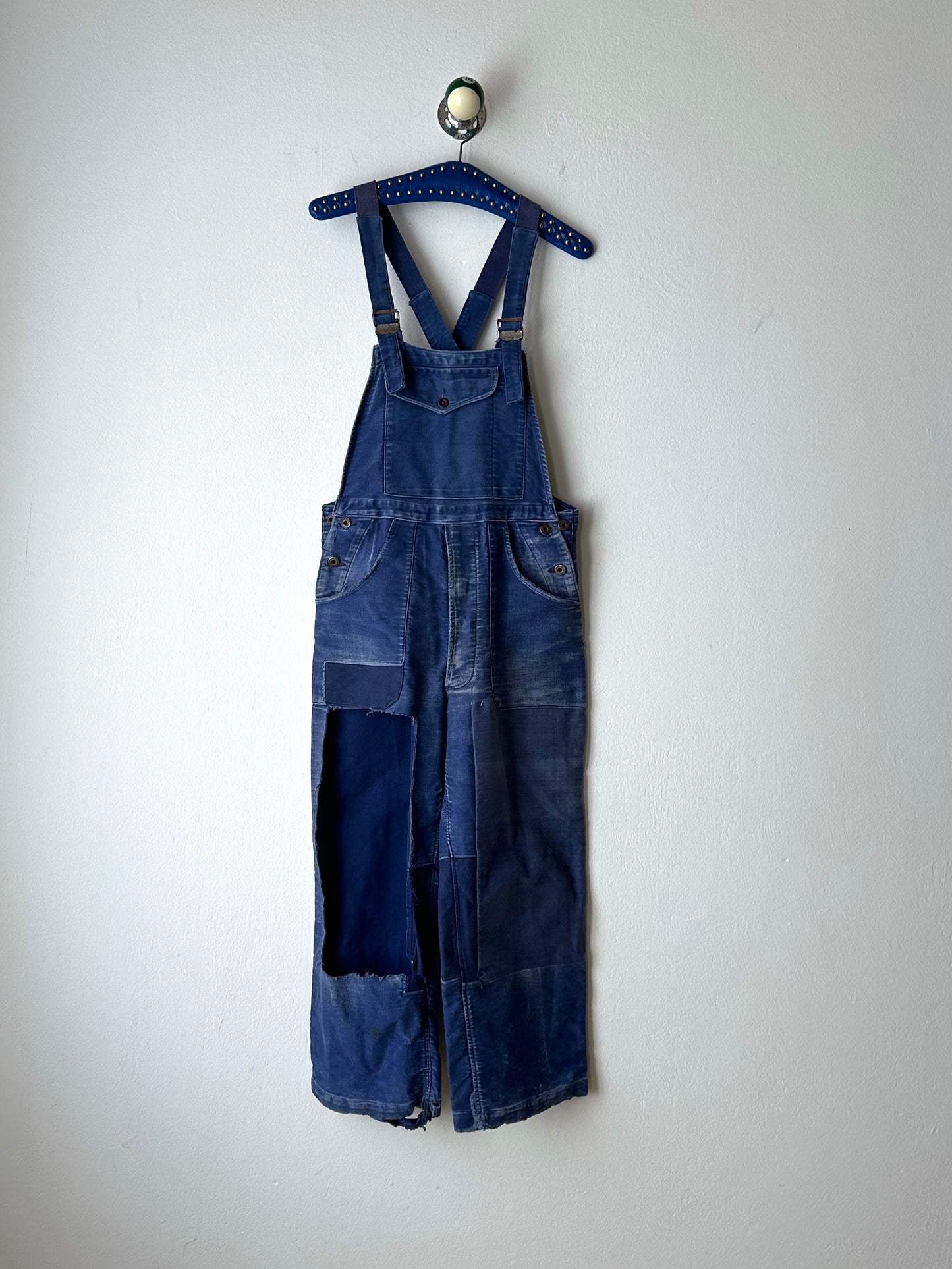 1940s Le Mont St Michel Blue moleskin workwear overalls