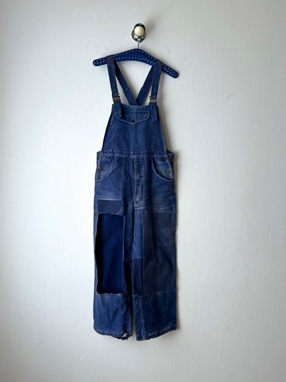 1940s Le Mont St Michel Blue moleskin workwear overalls