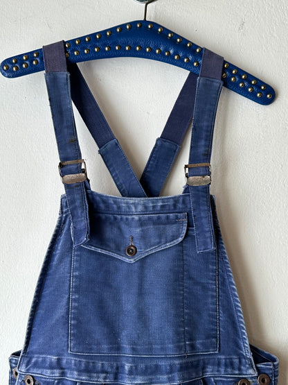 1940s Le Mont St Michel Blue moleskin workwear overalls